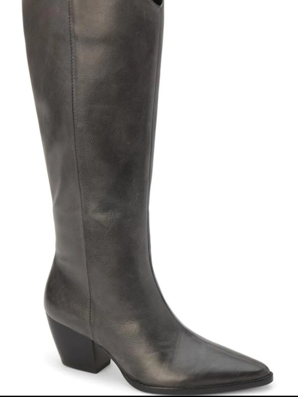 Matisse Black Over-the-Knee Pointed-Toe Leather Boots